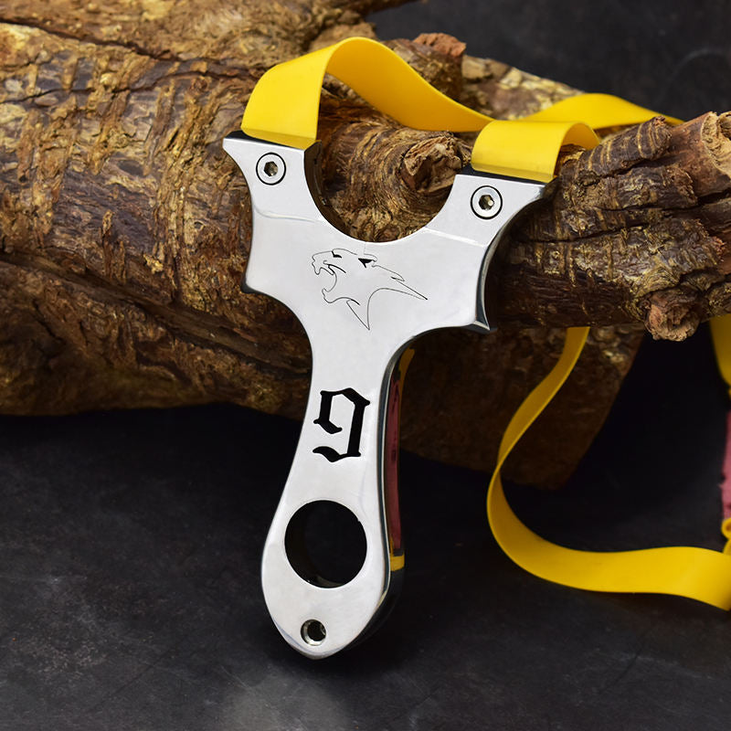 Tan SteelPanther Stainless Steel Slingshot MARKSMAN