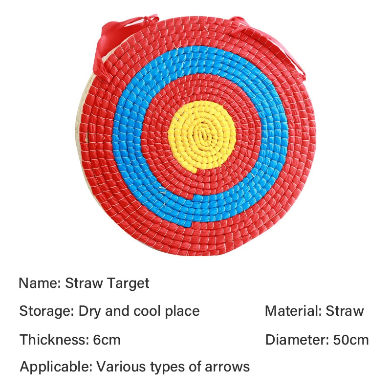 Steel Blue SPG Straw Archery Target | 50cm Handwoven Bullseye Board SPG