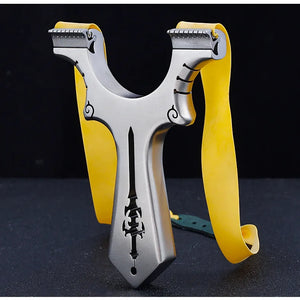 Dark Khaki SwordClaw Stainless Steel Slingshot MARKSMAN