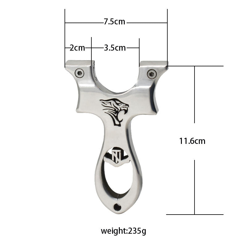 Light Gray TN Tiger Head 304 Stainless Steel Slingshot INDIAN SLINGSHOT