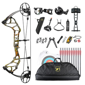 White Smoke TOPOINT Acuity 28 Compound Bow Package – CNC Aluminum Riser with Accessories Topoint