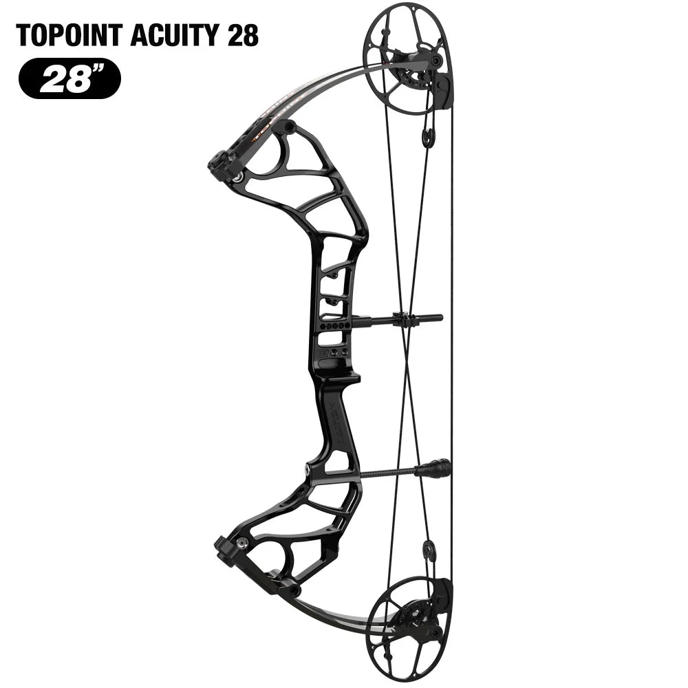 White Smoke TOPOINT Acuity 28 Compound Bow Package – CNC Aluminum Riser with Accessories Topoint