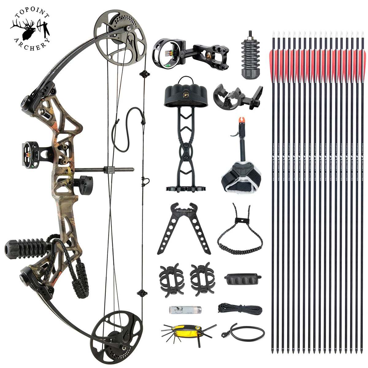 White Smoke TOPOINT M1 Compound Bow and Arrow Package Topoint