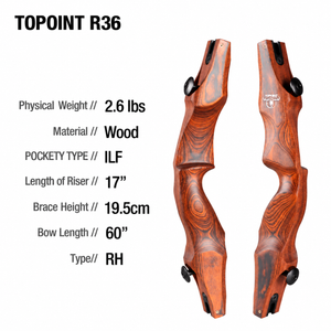 White Smoke TOPOINT R36 Wooden Recurve Bow 60 Inch ILF Bow Topoint