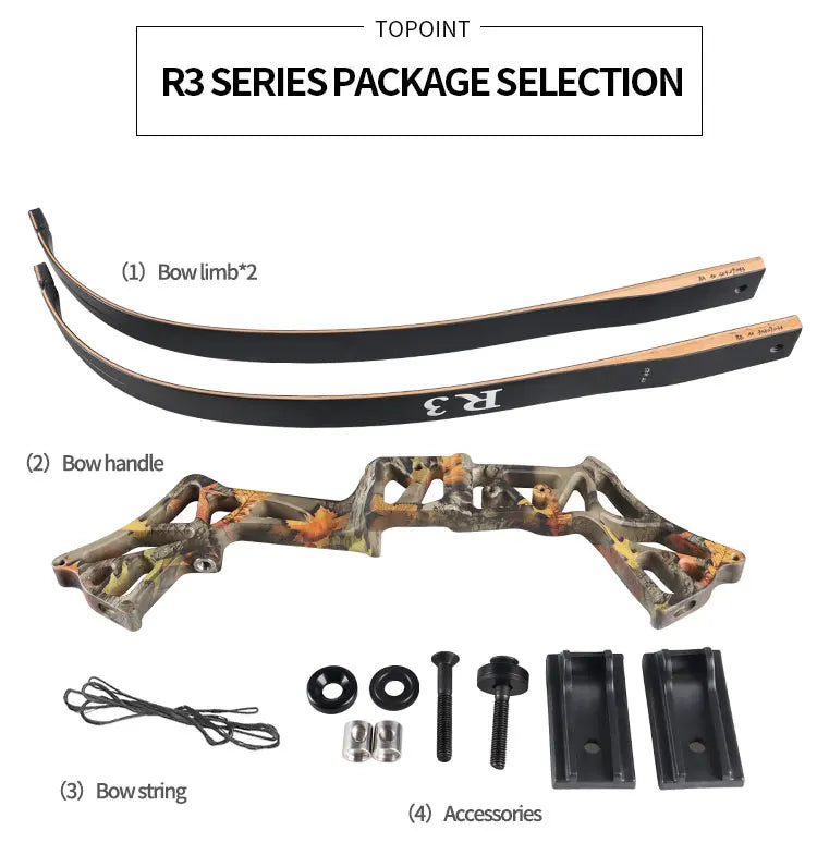 White Smoke TOPOINT R3 Recurve Bow 58-Inch with Archery Accessories Topoint