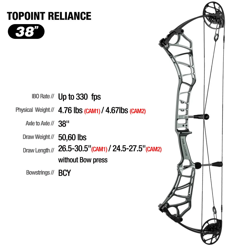 White Smoke TOPOINT Reliance 38-Inch Target Compound Bow Topoint