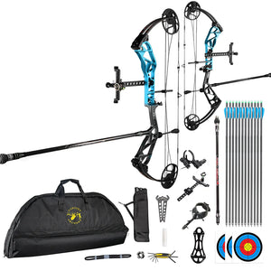 White Smoke TOPOINT T1 Target Compound Bow Competition Package with 12 Arrows Topoint