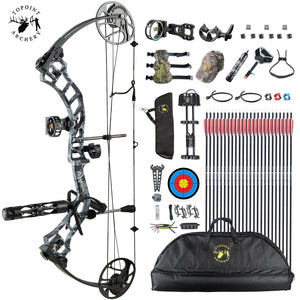 White Smoke TOPOINT Trigon Compound Bow and Arrow Package Topoint