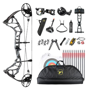 White Smoke TOPOINT Acuity 28 Compound Bow Package – CNC Aluminum Riser with Accessories Topoint