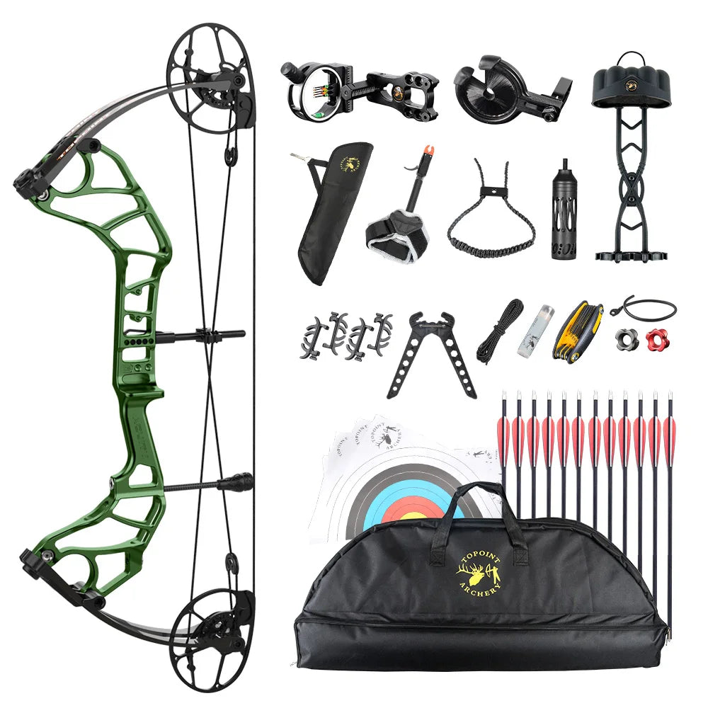 White Smoke TOPOINT Acuity 28 Compound Bow Package – CNC Aluminum Riser with Accessories Topoint