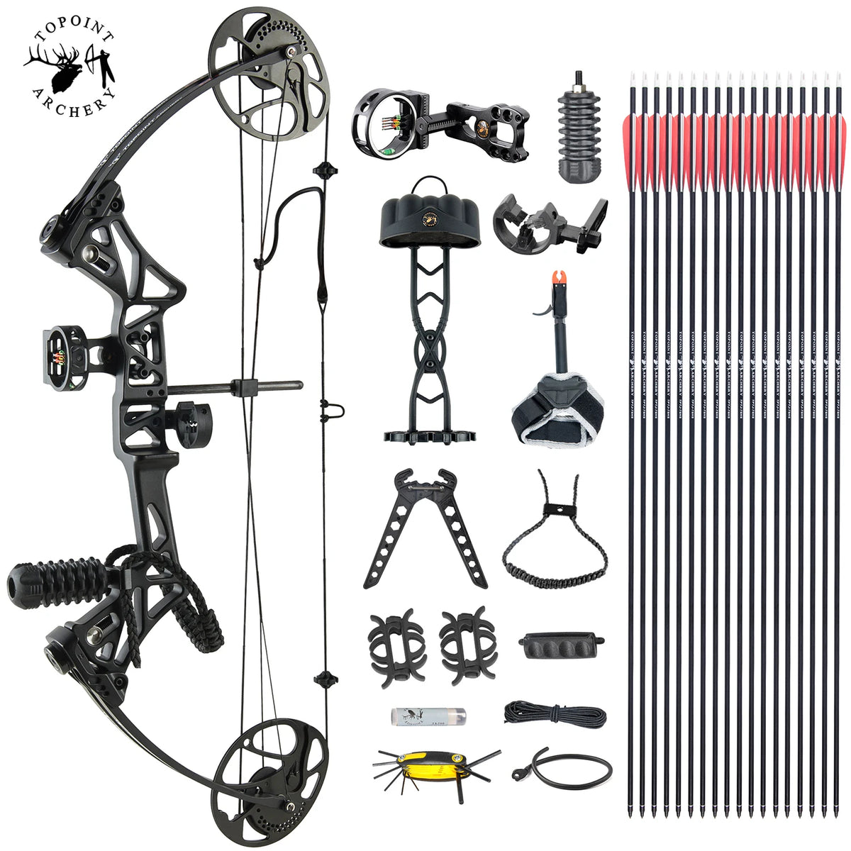 White Smoke TOPOINT M1 Compound Bow and Arrow Package Topoint