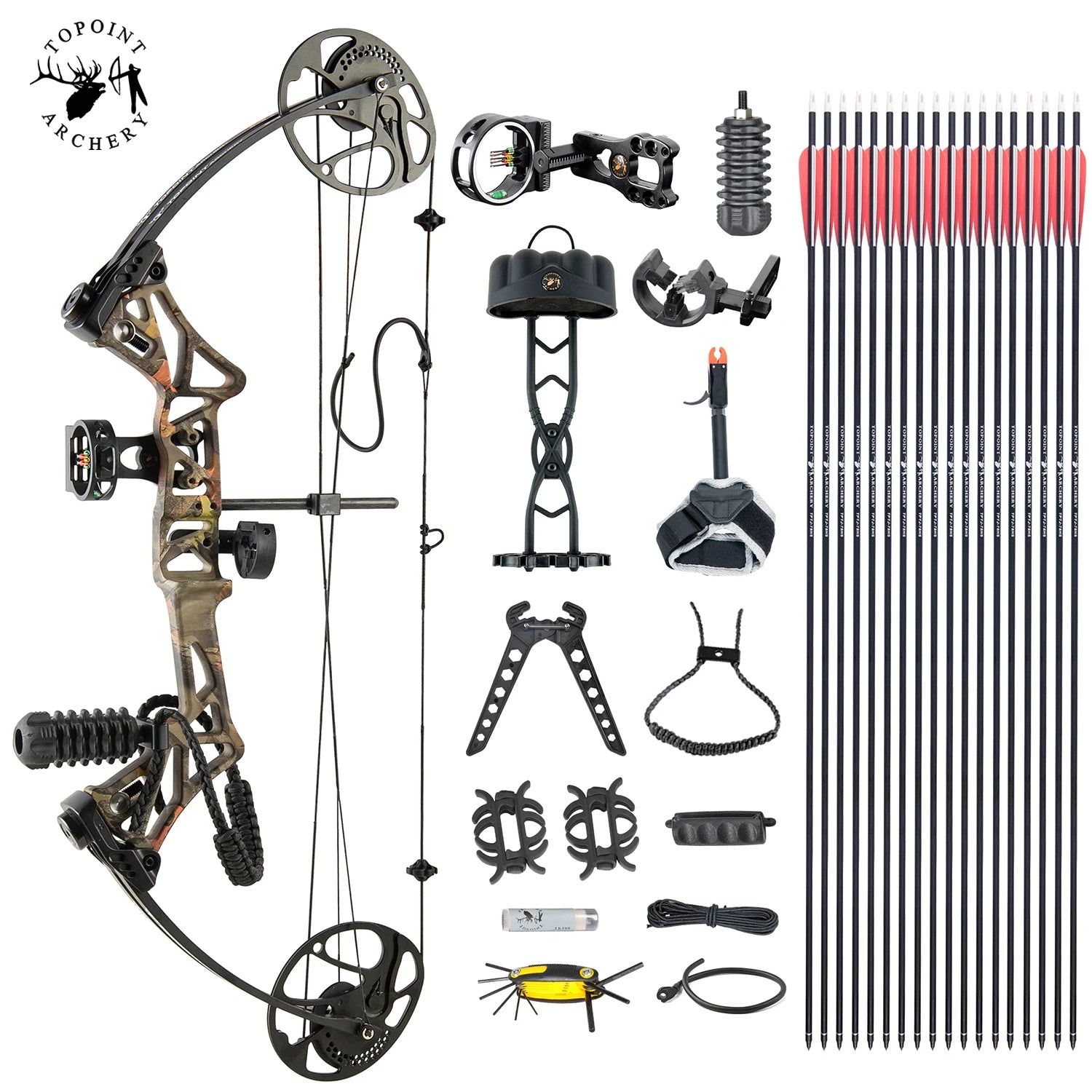 White Smoke TOPOINT M1 Compound Bow and Arrow Package Topoint