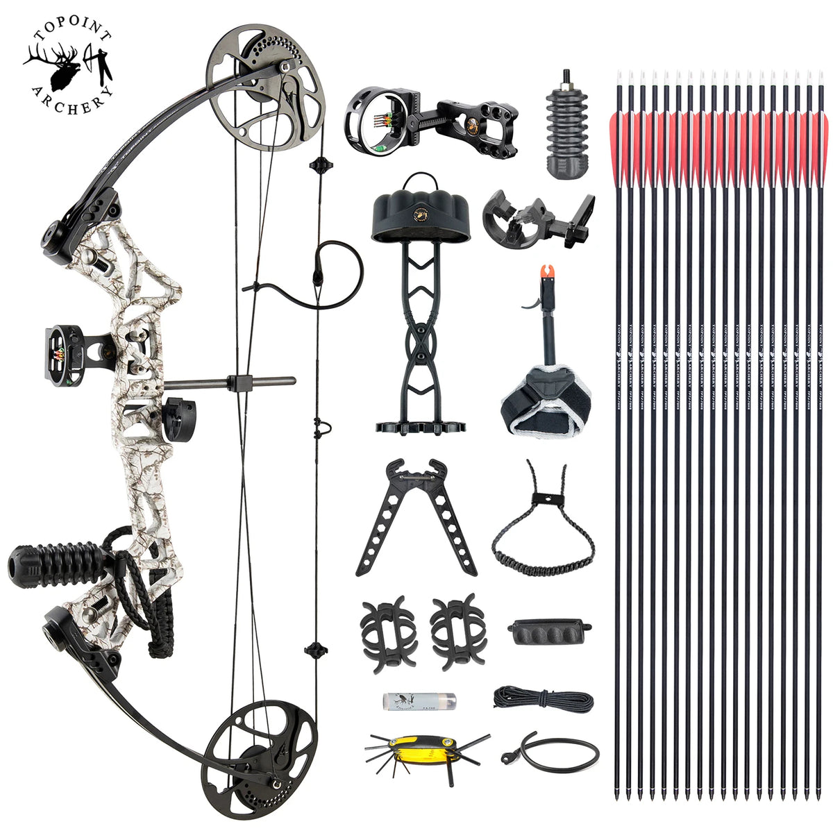 White Smoke TOPOINT M1 Compound Bow and Arrow Package Topoint