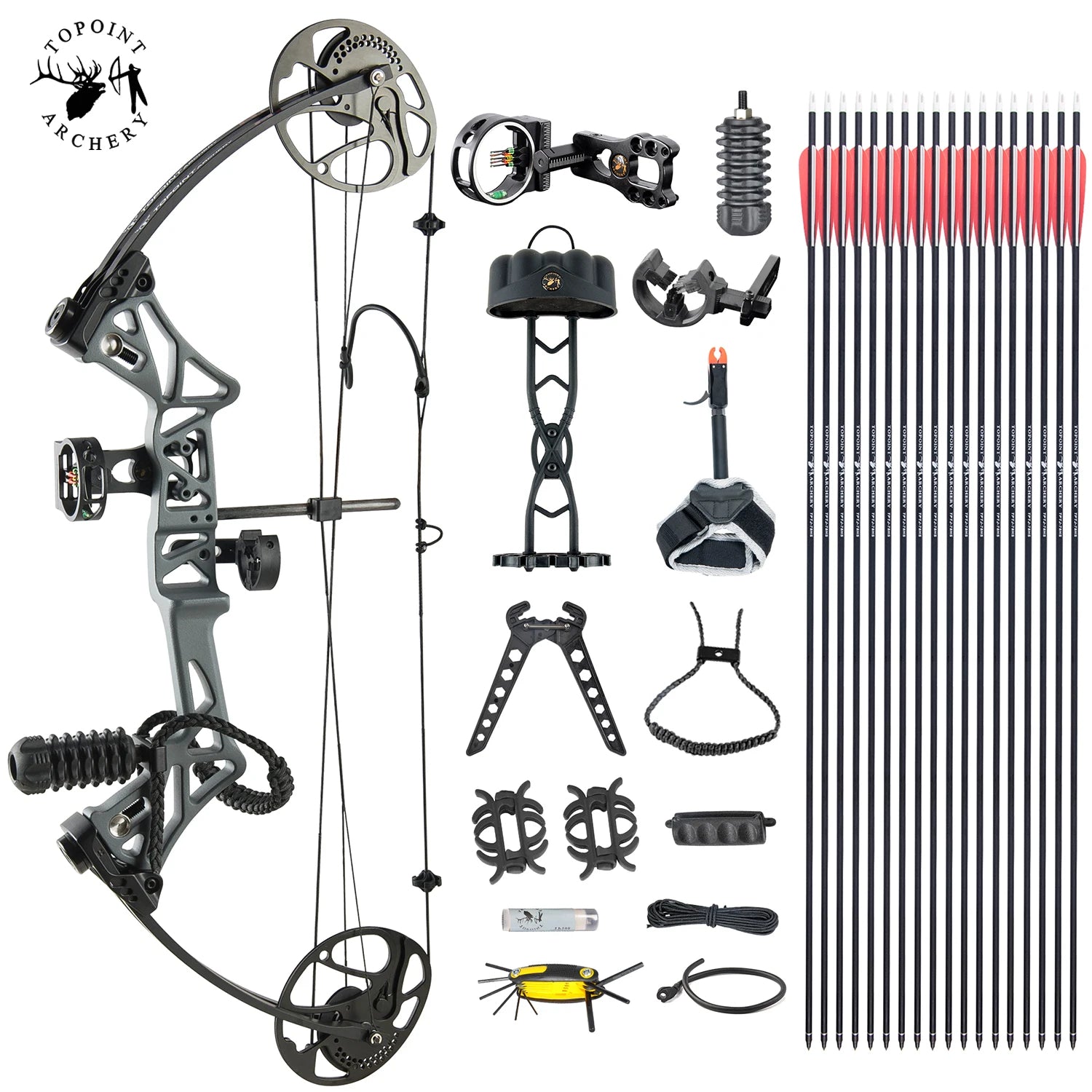 White Smoke TOPOINT M1 Compound Bow and Arrow Package Topoint