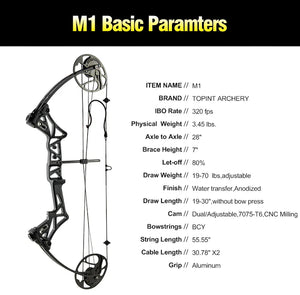 White Smoke TOPOINT M1 Compound Bow and Arrow Package Topoint