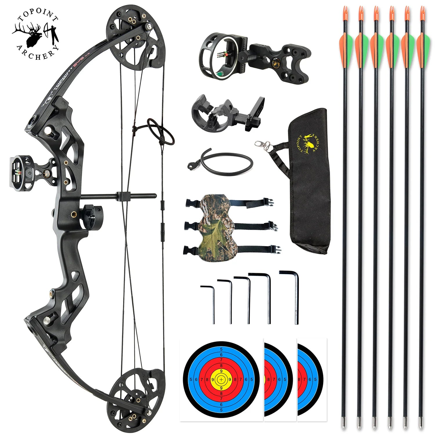 TOPOINT M3 Beginner Compound Bow and Arrow Package