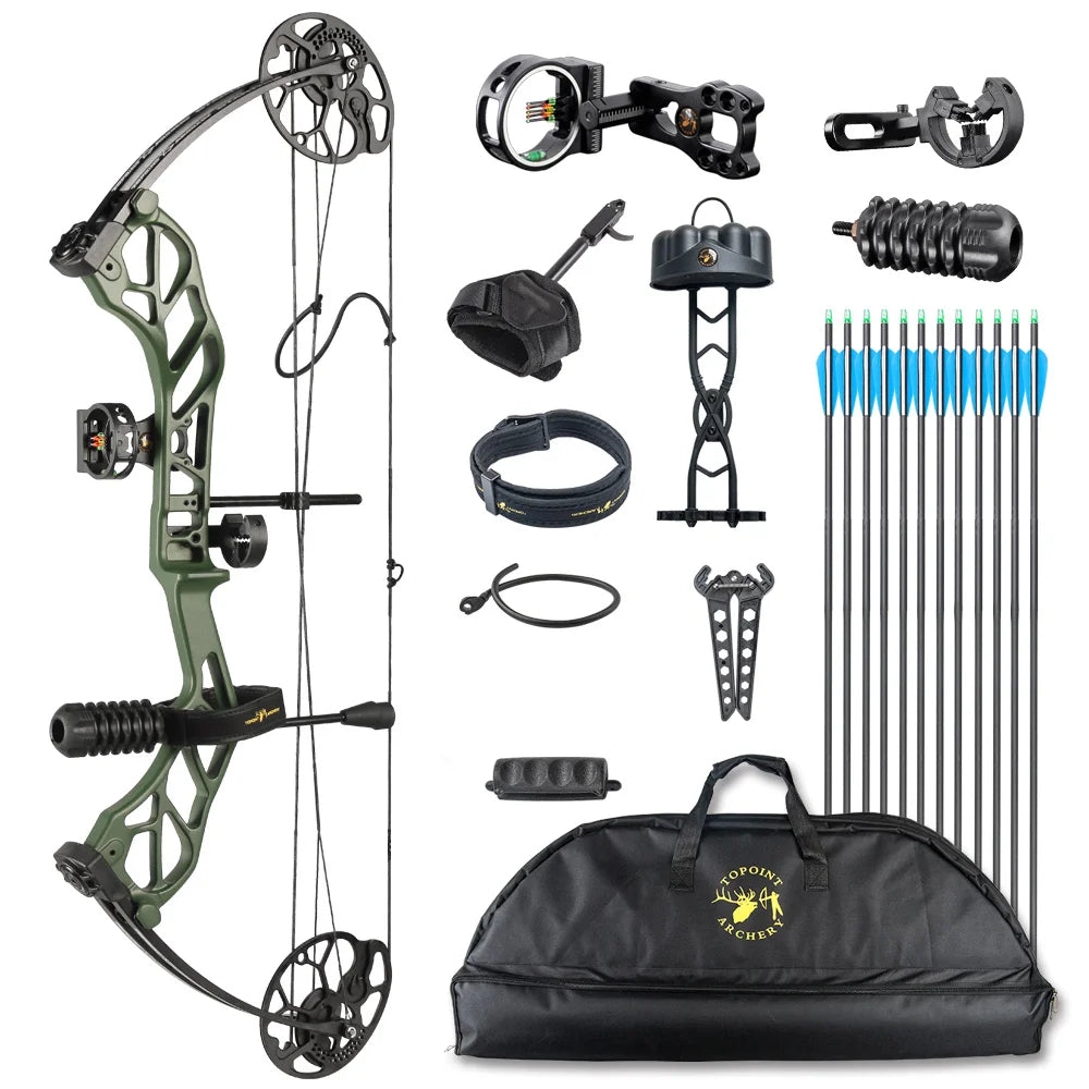 White Smoke TOPOINT Starting 31 Compound Bow Package – Adjustable Aluminum Bow Topoint