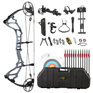White Smoke TOPOINT VIGOR Compound Bow Luxury Package – Complete Archery Kit Topoint