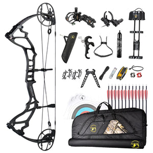 White Smoke TOPOINT VIGOR Deluxe Compound Bow Package – Complete Archery Kit Topoint