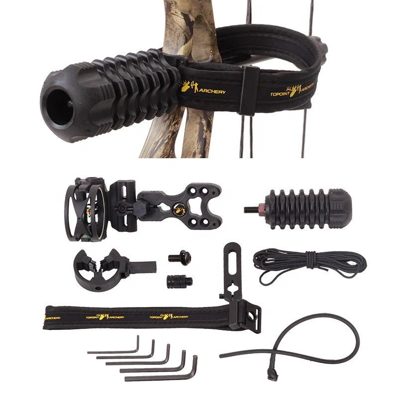 Dark Slate Gray SPG TP800 Compound Bow Stabilizer Kit – Riser Damper, 3-Pin Sight &amp; Archery Accessories SPG