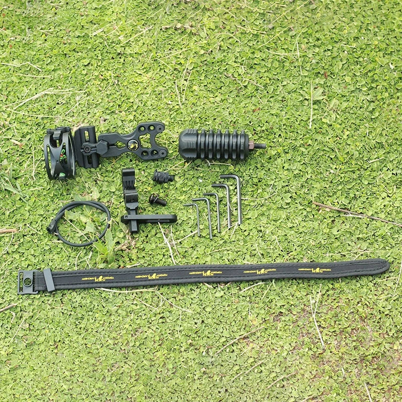 Dark Khaki SPG TP800 Compound Bow Stabilizer Kit – Riser Damper, 3-Pin Sight &amp; Archery Accessories SPG
