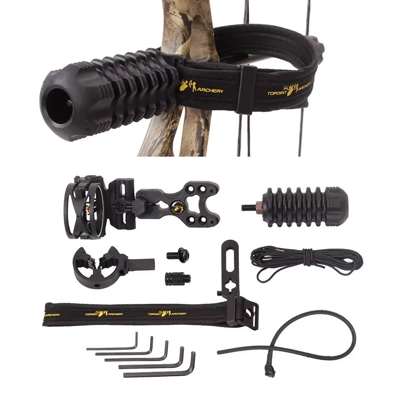 Dark Slate Gray SPG TP800 Compound Bow Stabilizer Kit – Riser Damper, 3-Pin Sight &amp; Archery Accessories SPG