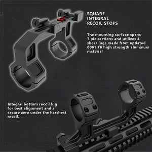 Dark Slate Gray TYPHON 30mm Dual Scope Mount Aluminum Weaver Rail Rings TYPHON