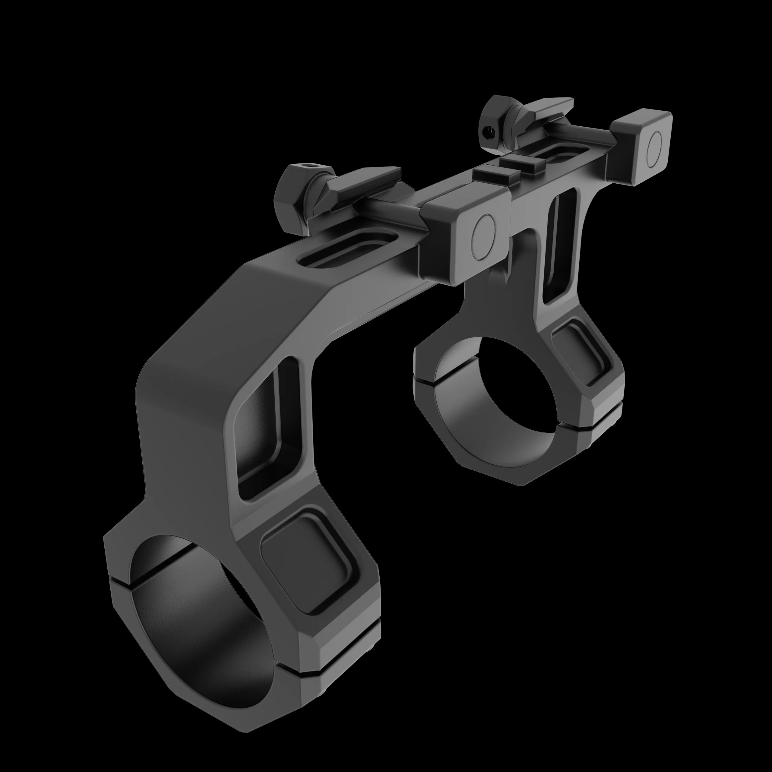 Black TYPHON 30mm Dual Scope Mount Aluminum Weaver Rail Rings TYPHON