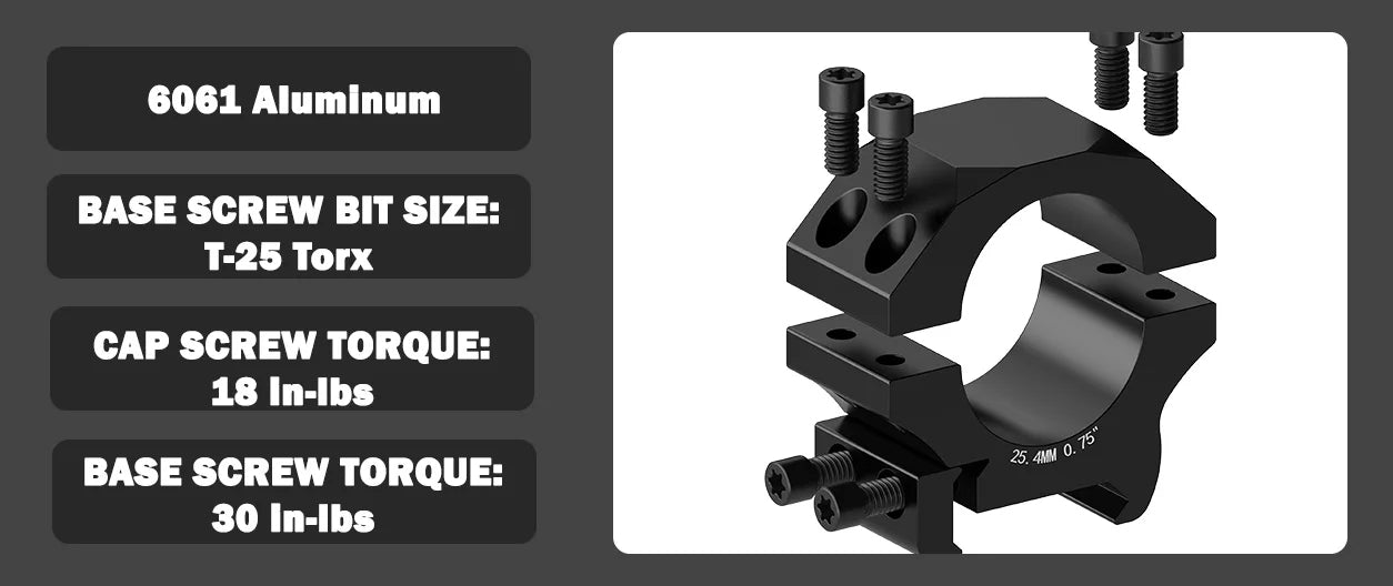 White Smoke TYPHON Ultra Precision Match-Grade Scope Rings 25.4/30/34mm Tube TYPHON