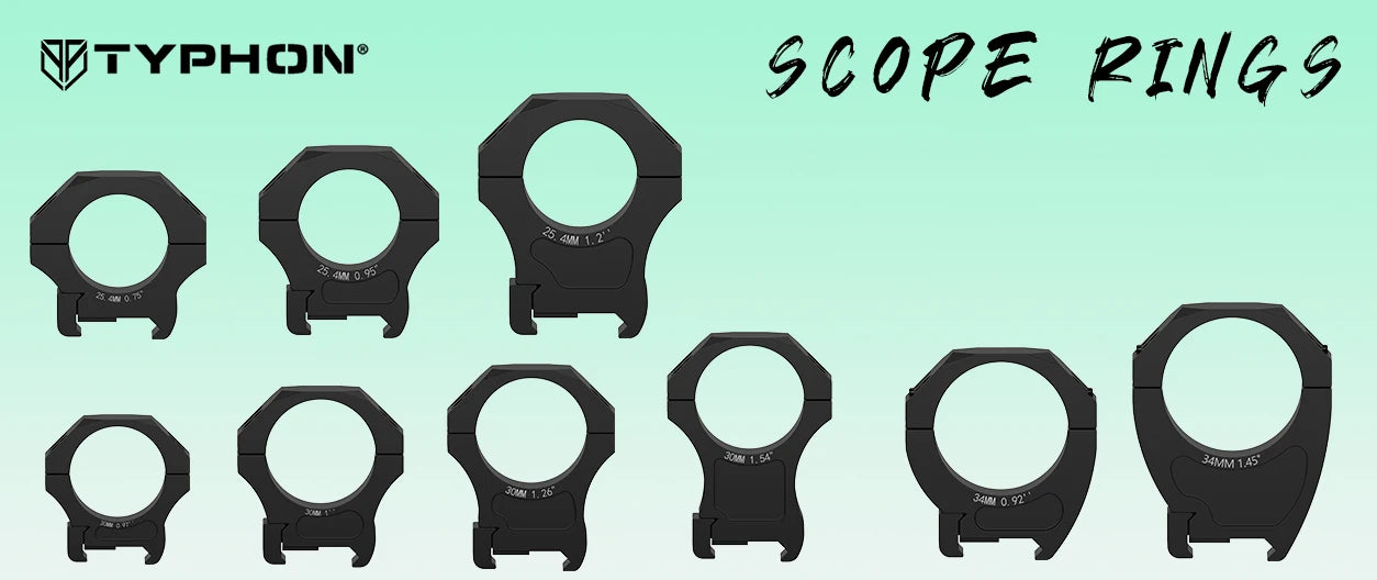Pale Turquoise TYPHON Ultra Precision Match-Grade Scope Rings 25.4/30/34mm Tube TYPHON