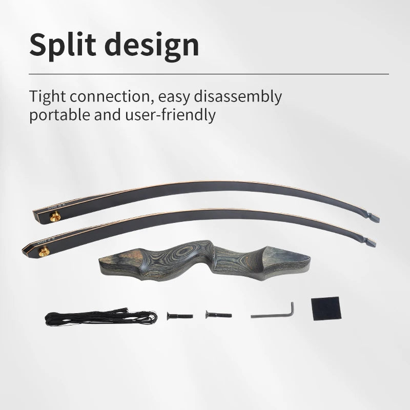 White Smoke SPG 58" Takedown Recurve Bow – Maple &amp; Fiberglass Archery Bow SPG