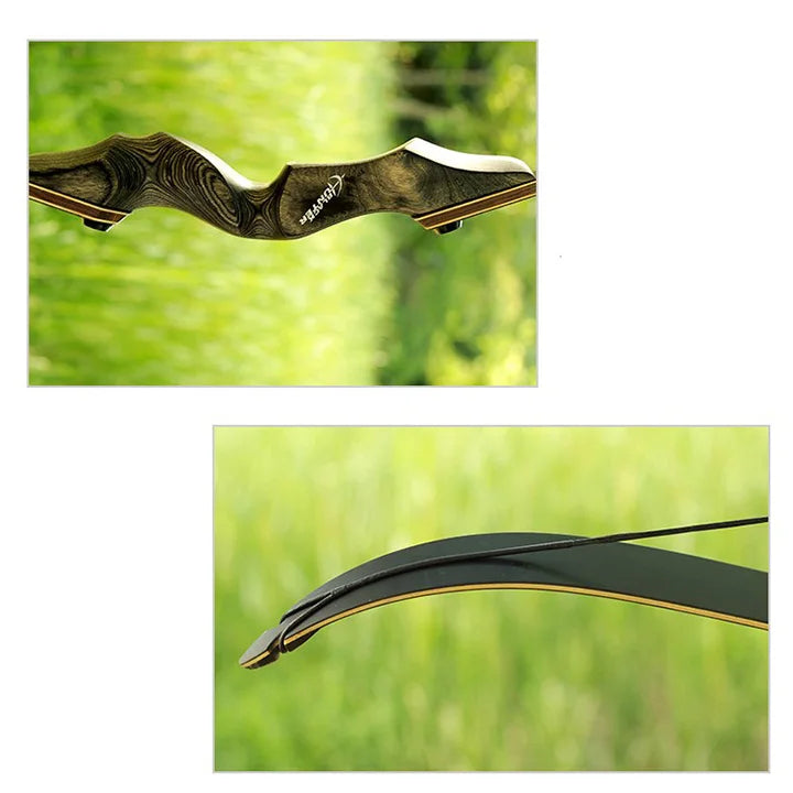 Dark Khaki 60" Takedown Recurve Bow – Laminated Riser &amp; Bamboo Limbs SPG