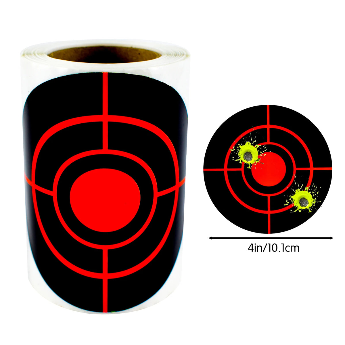 BRIGHTBURST 4-Inch Fluorescent Reactive Target Stickers Roll – 100 Pcs