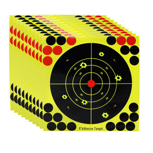 Black 8 Inch Fluorescent Splatter Adhesive Target Stickers for Outdoor Range Practice – 10 Pcs Set MARKSMAN