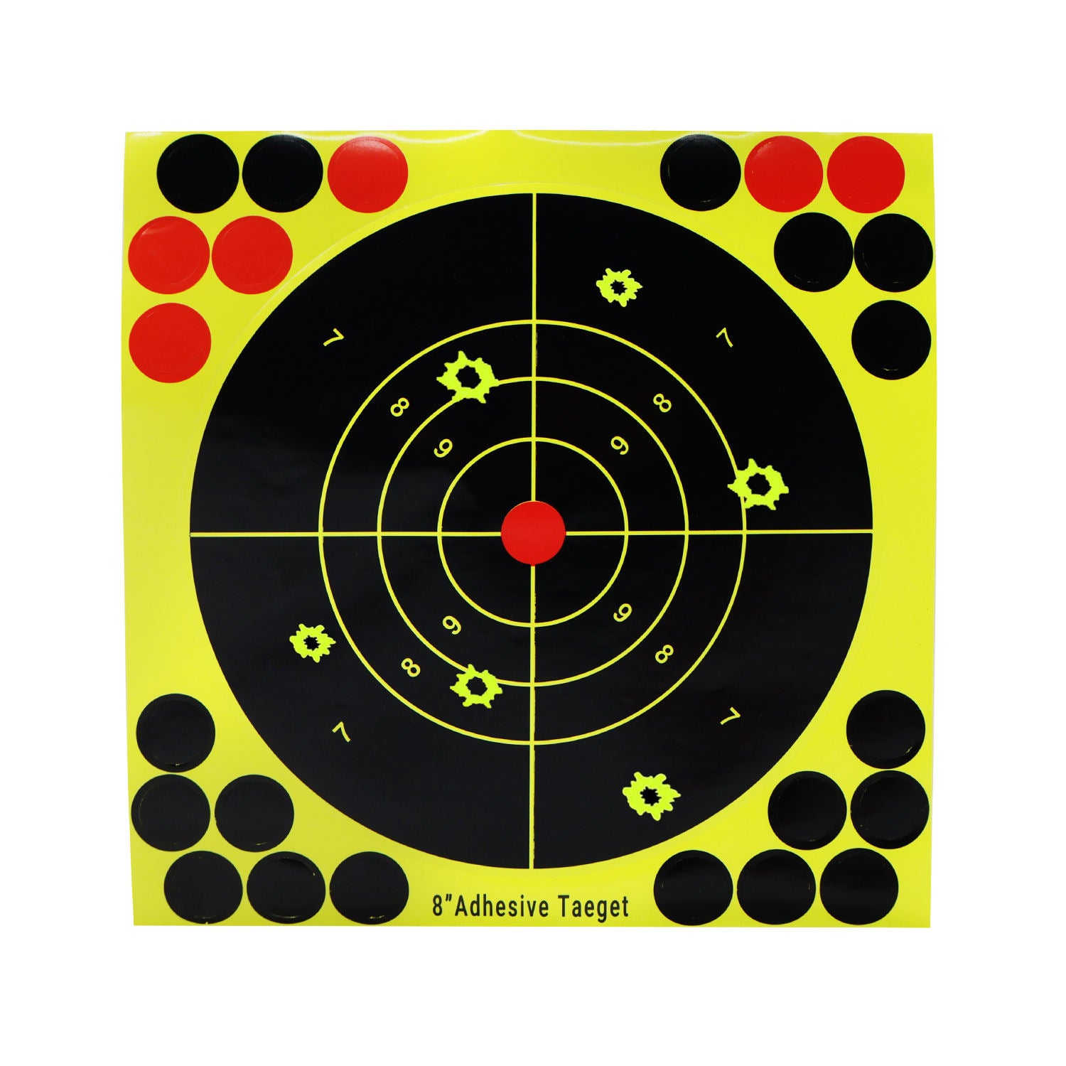 Black 8 Inch Fluorescent Splatter Adhesive Target Stickers for Outdoor Range Practice – 10 Pcs Set MARKSMAN