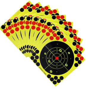 White Smoke 8 Inch Fluorescent Splatter Adhesive Target Stickers for Outdoor Range Practice – 10 Pcs Set MARKSMAN
