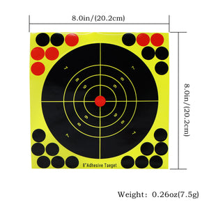 White Smoke 8 Inch Fluorescent Splatter Adhesive Target Stickers for Outdoor Range Practice – 10 Pcs Set MARKSMAN