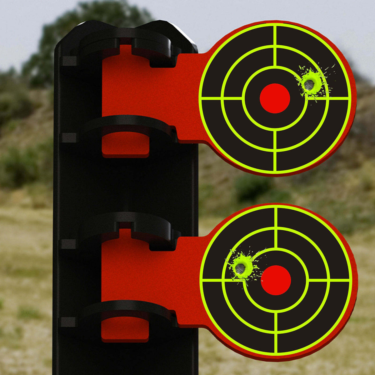 SPLASH EFFECT 3-Inch Fluorescent Yellow Reactive Target Stickers Rol