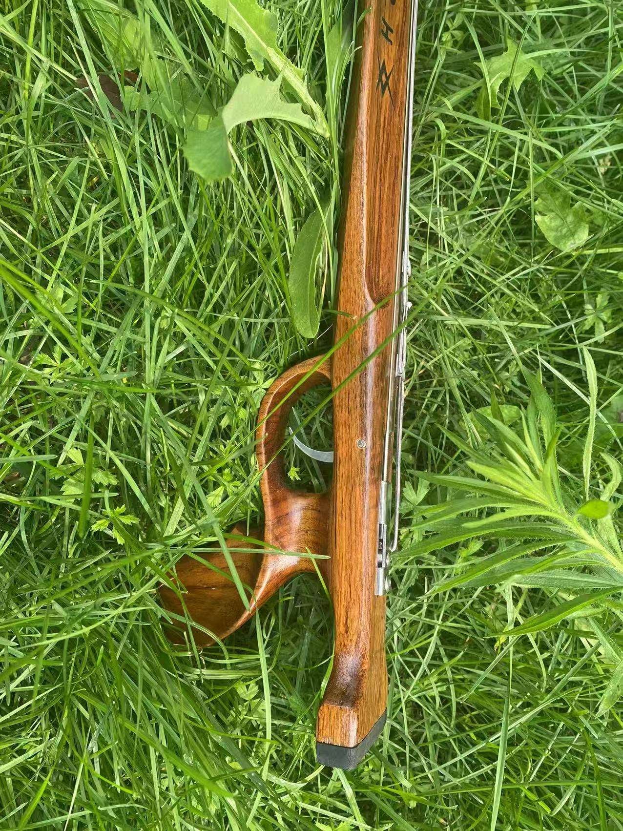 Dark Olive Green Teak Wood 110cm Diving Speargun Set – Portable Spear Fishing Tool for Underwater Fishing MARKSMAN