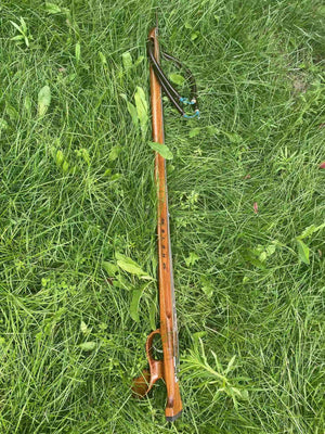 Olive Drab Teak Wood 110cm Diving Speargun Set – Portable Spear Fishing Tool for Underwater Fishing MARKSMAN