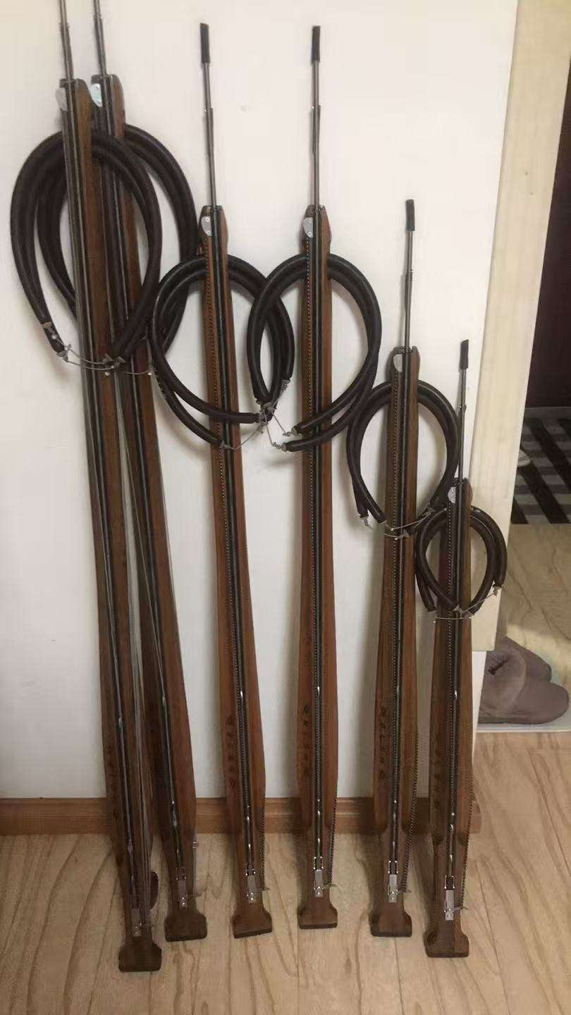 Antique White Teak Wood 110cm Diving Speargun Set – Portable Spear Fishing Tool for Underwater Fishing MARKSMAN