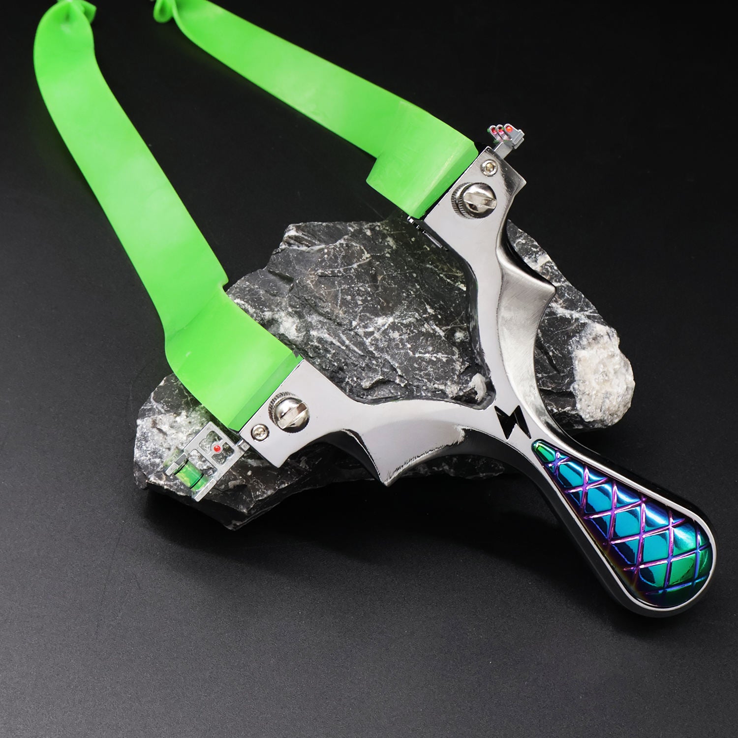 Dark Slate Gray ThunderBolt Stainless Steel Slingshot MARKSMAN