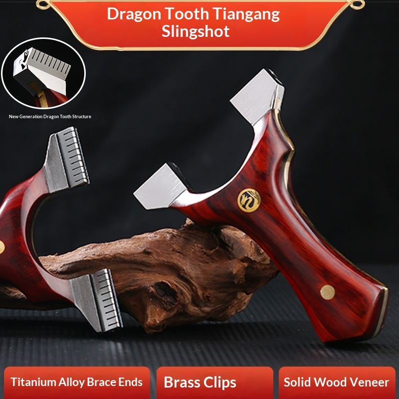 Black Tian Gang Dragon Tooth Titanium Alloy Slingshot MARKSMAN