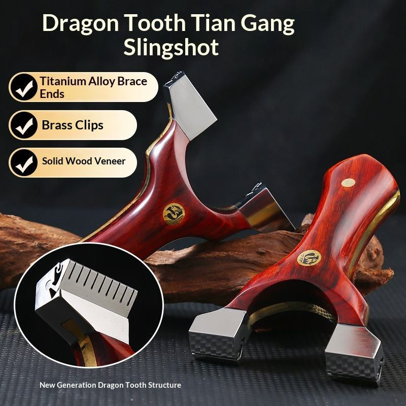 Black Tian Gang Dragon Tooth Titanium Alloy Slingshot MARKSMAN