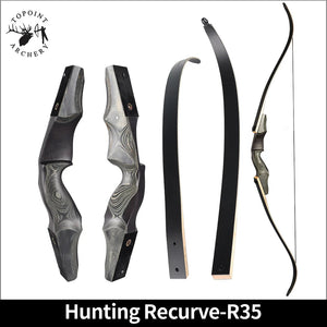 White Smoke Topoint R35 Wooden Recurve Bow Set – 15-Inch Riser with Accessories Topoint