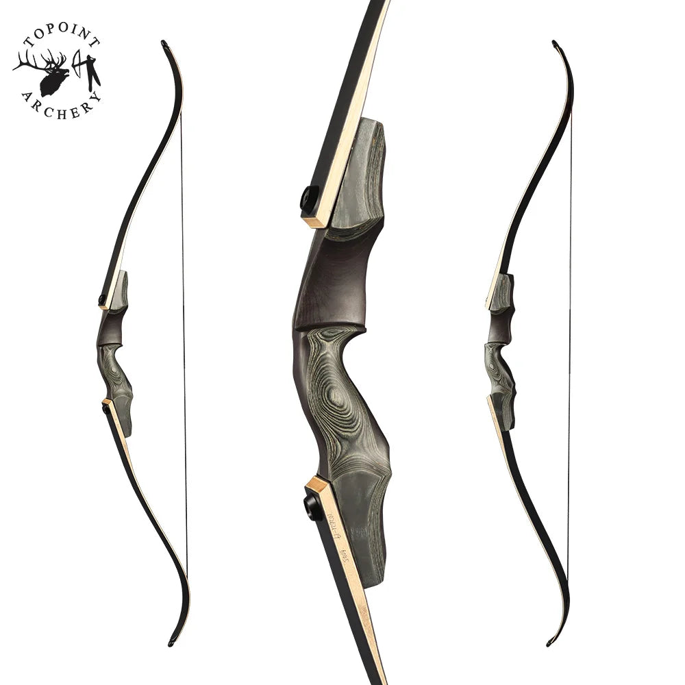 White Smoke Topoint R35 Wooden Recurve Bow Set – 15-Inch Riser with Accessories Topoint