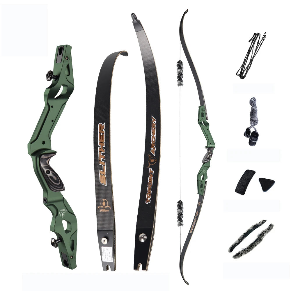 White Smoke Topoint Slither 21-Inch Recurve Bow Riser – Aluminum CNC ILF Topoint