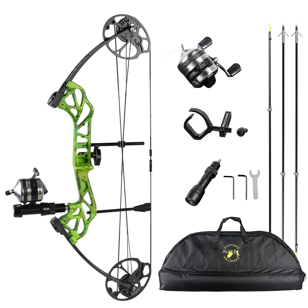 White Smoke Topoint Starting 28 TF1 Compound Bow Combo Kit Topoint