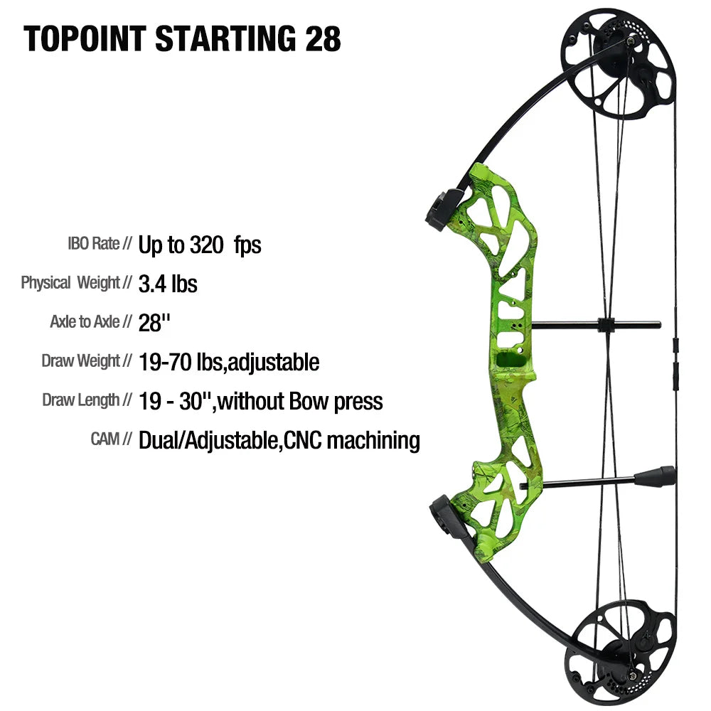 White Smoke Topoint Starting 28 TF2 Compound Bow Combo Kit Topoint