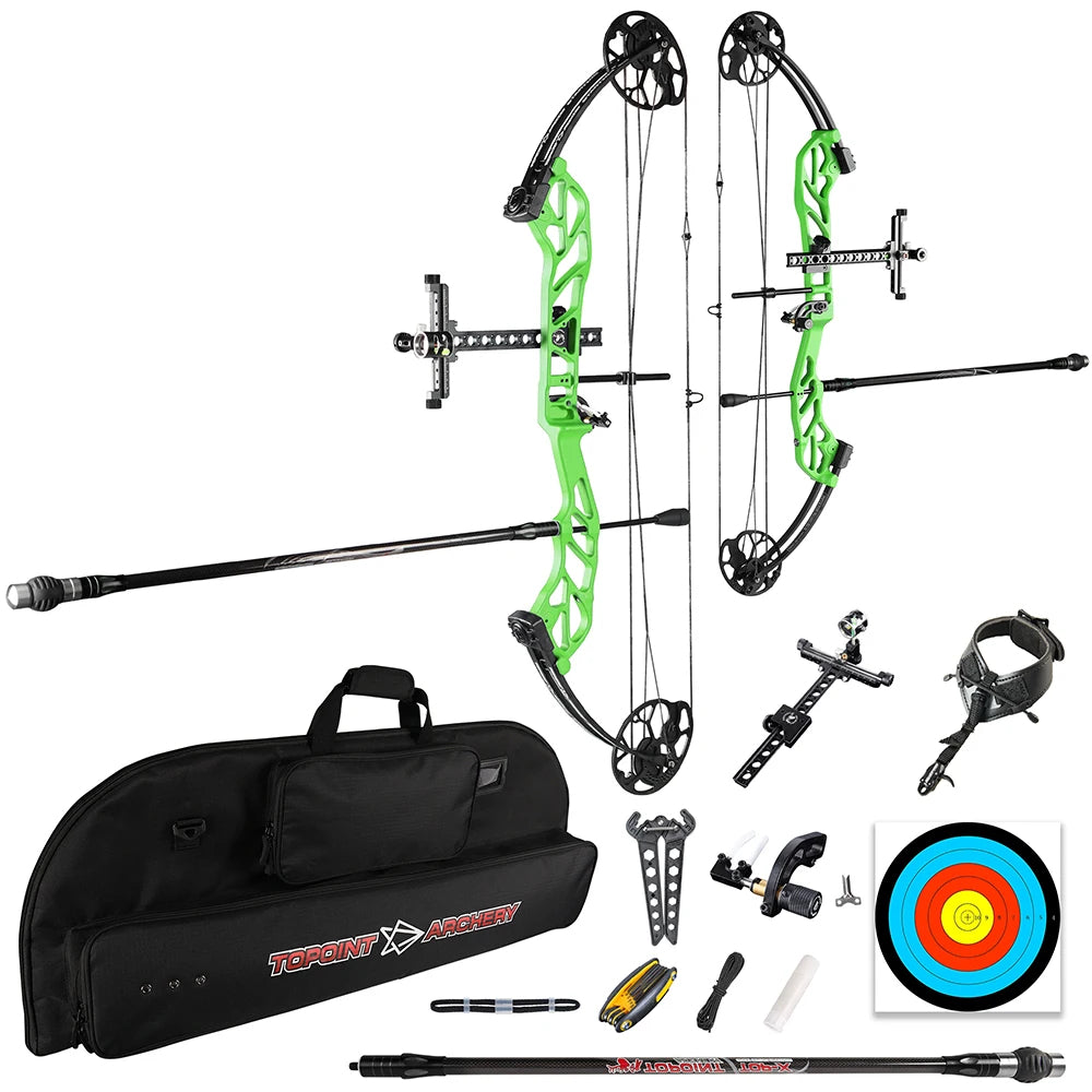White Smoke Topoint Starting 36 Compound Bow Kit – Adjustable Aluminum Archery Bow Topoint